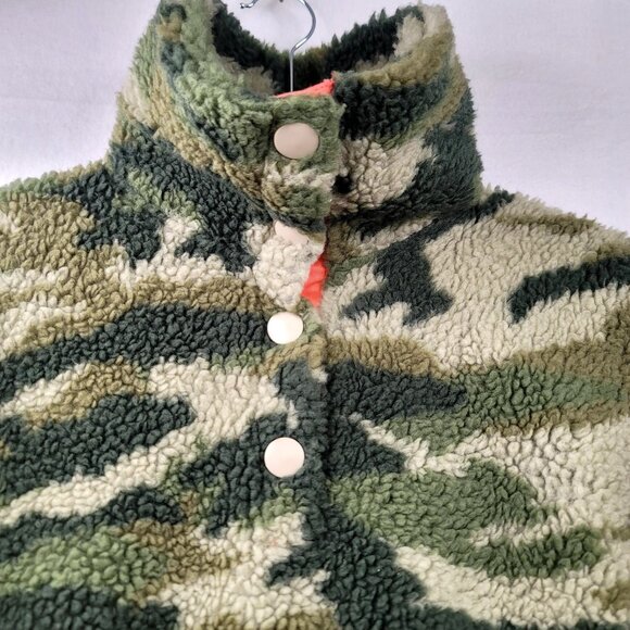 J Crew Sherpa Fleece Snap Collar Pullover Camo XXS SOLD OUT ON JCREW WEBSITE New - Picture 10 of 16